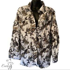 PAISLEY BUTTON UP LONG SLEEVED SHIRT IN SIZE 2X